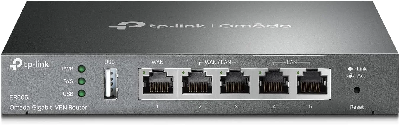 روتر VPN گیگابیتی سیمی TP-Link ER605 | دارای تا 4 پورت WAN گیگابیتی | روتر SMB فایروال SPI | یکپارچه سازی شده با Omada SDN | تعادل بار | محافظت در برابر صاعقه | اترنت