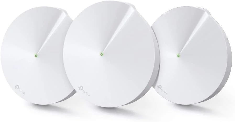 سیستم وای فای مش خانگی TP-Link Deco M5 (بسته 3 عددی) AC1300 دو بانده، پوشش تا 5500 فوت مربع، اتصال 100 دستگاه، دارای آنتی ویروس داخلی، جایگزین روتر/اکستندر وای فای، کنترل والدین