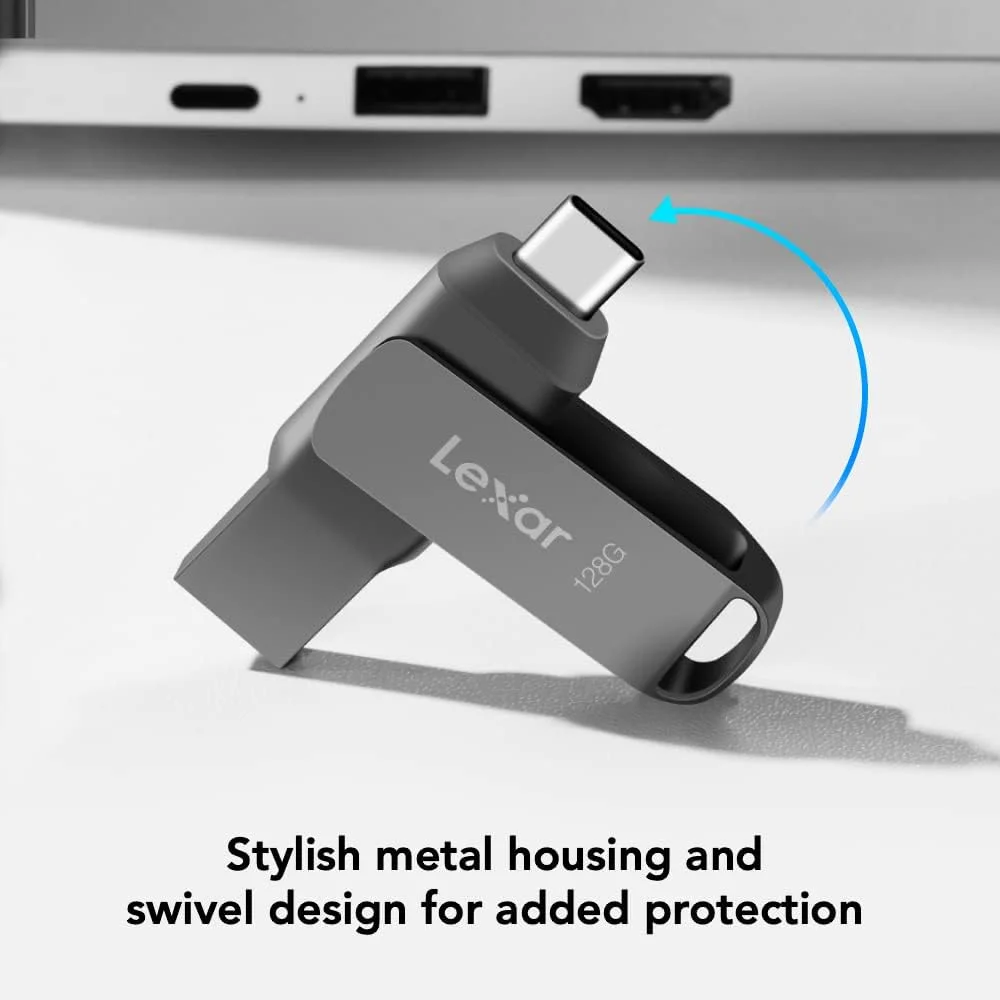 فلش مموری دوگانه لکسار JumpDrive D400 با ظرفیت 512 گیگابایت، USB 3.2 Type-C و Type-A برای افزایش فضای ذخیره سازی و پشتیبان گیری از عکس، سرعت تا 170 مگابایت بر ثانیه، بدنه فلزی و طراحی چرخشی، تیتانیوم (LJDD400512G-BNQNU) فلش مموری دوگانه لکسار JumpDrive D400 با ظرفیت 512 گیگابایت، USB 3.2 Type-C و Type-A برای افزایش فضای ذخیره سازی و پشتیبان گیری از عکس، سرعت تا 170 مگابایت بر ثانیه، بدنه فلزی و طراحی چرخشی، تیتانیوم (LJDD400512G-BNQNU)