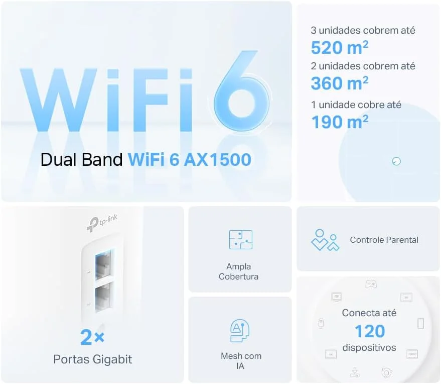 سیستم مش وایفای 6 TP-Link Deco AX1500Mbps مدل Deco X1500 (بسته 2 عددی)، سیستم وایفای 6 برای کل خانه، پوشش 360 متر مربع، نصب آسان، کنترل والدین، سازگار با تمام جعبههای فیبر سیستم مش وایفای 6 TP-Link Deco AX1500Mbps مدل Deco X1500 (بسته 2 عددی)، سیستم وایفای 6 برای کل خانه، پوشش 360 متر مربع، نصب آسان، کنترل والدین، سازگار با تمام جعبههای فیبر