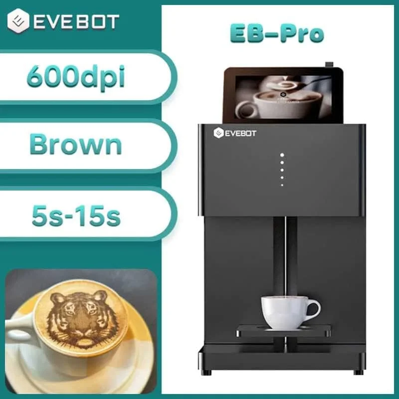 دستگاه چاپگر سه بعدی طرح لاته EVEBOT، دستگاه اتوماتیک نوشیدنی ها با قابلیت اتصال WIFI و کارتریج های جوهر با گرید ایمنی