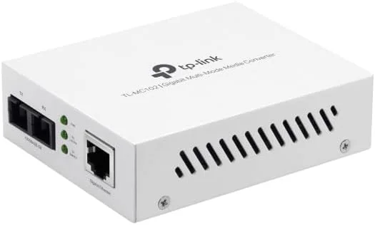 مبدل فیبر به اترنت گیگابیتی TP-Link مدل TL-MC102 | مبدل فیبر به اترنت | پورت RJ45 با سرعت 10/100/1000 مگابیت بر ثانیه به فیبر چند حالته 1000Base-XX، سفید