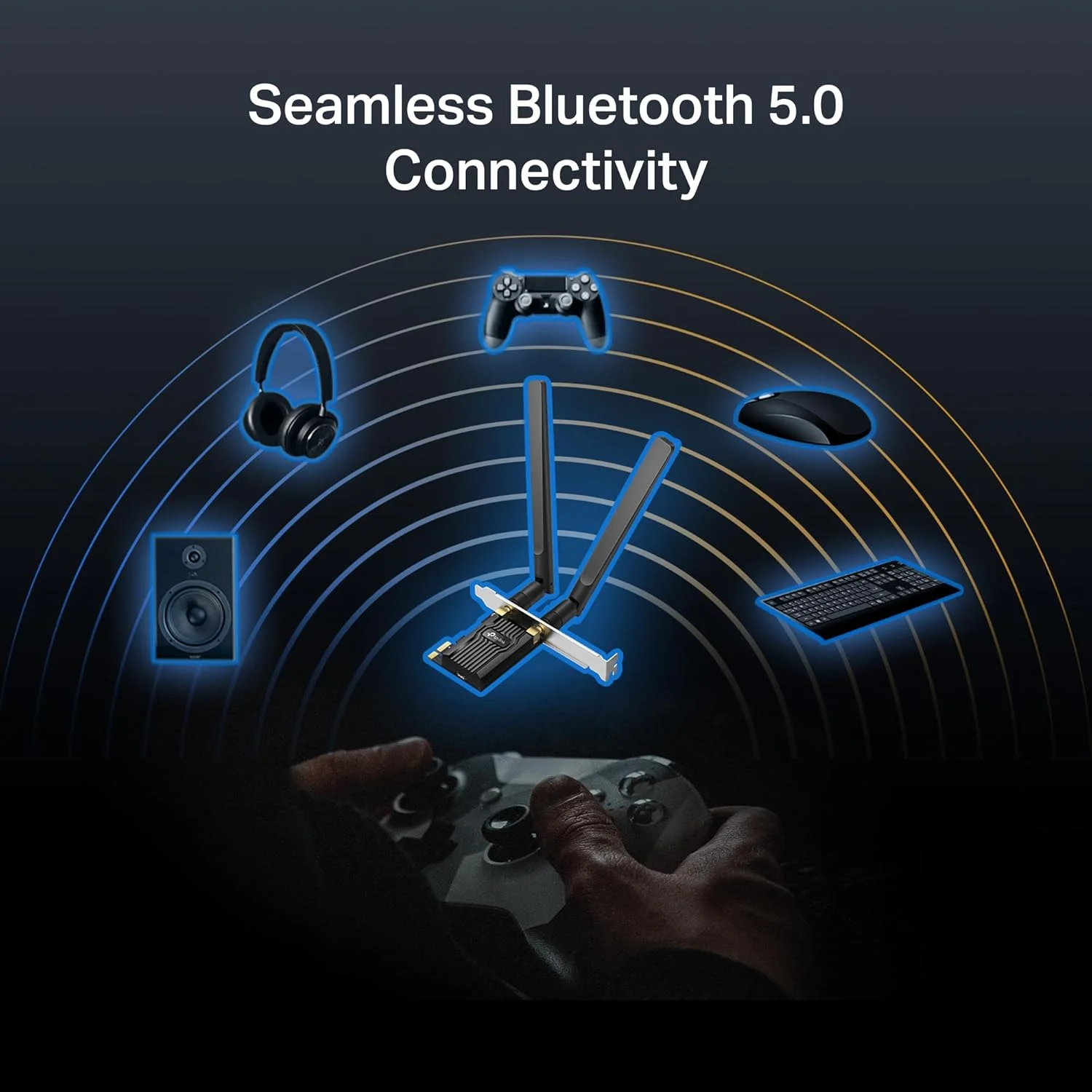 کارت شبکه وای فای TP-Link AC1200 PCIe برای کامپیوتر (Archer T5E) - بلوتوث 4.2، کارت شبکه بی سیم دو بانده (2.4 گیگاهرتز و 5 گیگاهرتز) برای بازی، استریم، پشتیبانی از ویندوز 11/10، 8.1، 8، 7 (32/64 بیتی)