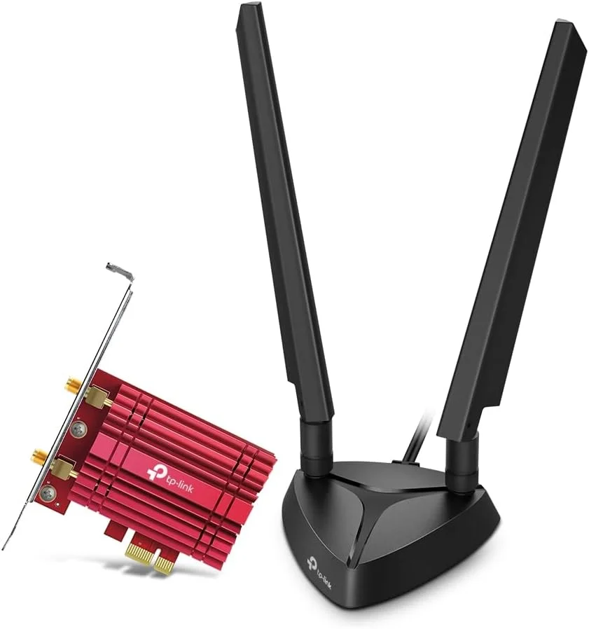 کارت شبکه وایرلس TP-Link Archer TXE75E Wi-Fi 6E WLAN PCIe با بلوتوث 5.2، 5400 مگابیت بر ثانیه، WPA3، چیپست Inter Wi-Fi 6E با 2 آنتن جداشدنی، سازگار با Win 11/10