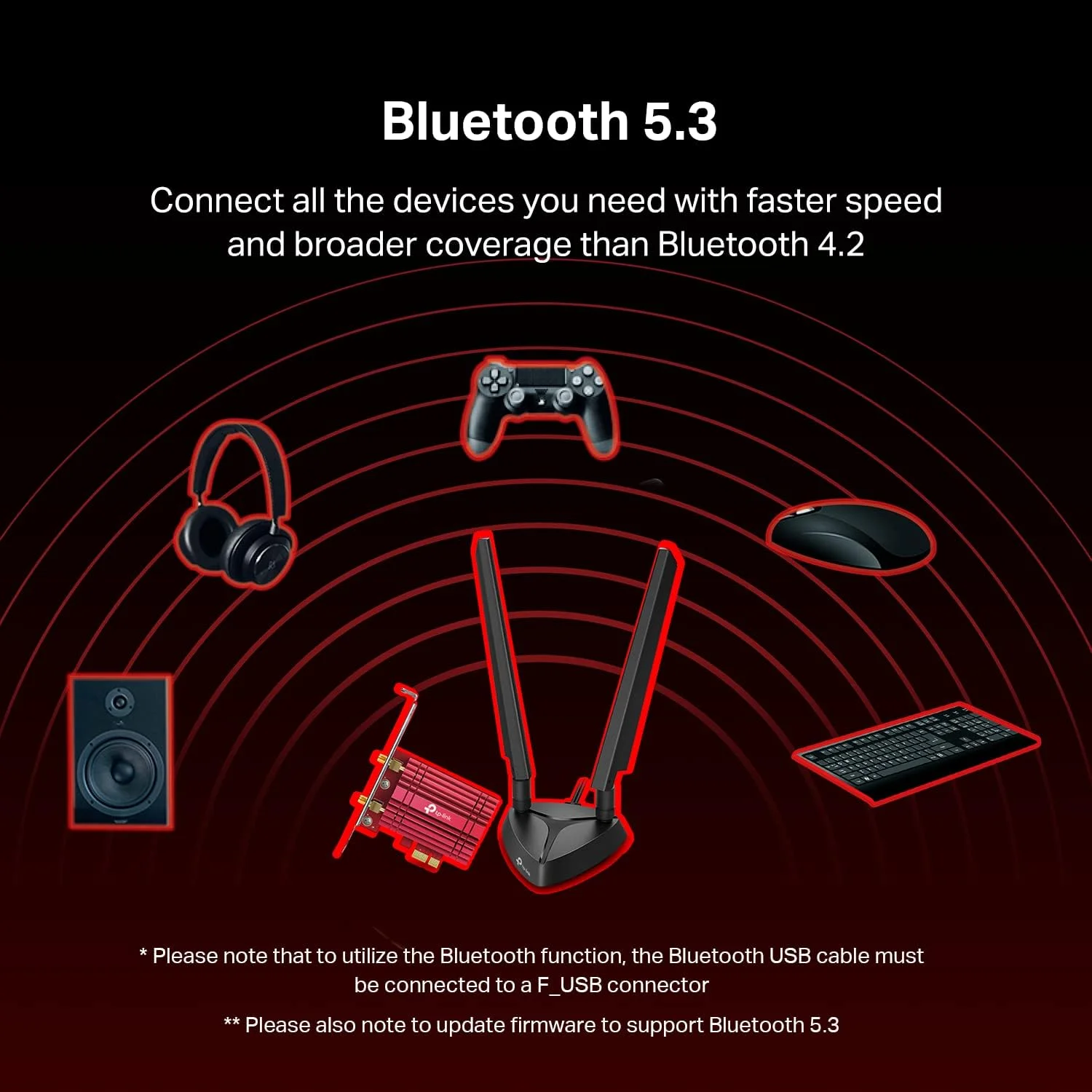 کارت شبکه وای فای 6E AX5400 PCIe تی پی-لینک Archer TXE75E، آداپتور بی سیم سه بانده با بلوتوث 5.2، WPA3، MU MIMO، OFDMA، هیت سینک، براکت Low Profile، پشتیبانی از ویندوز 10 64 بیتی و 11، قرمز