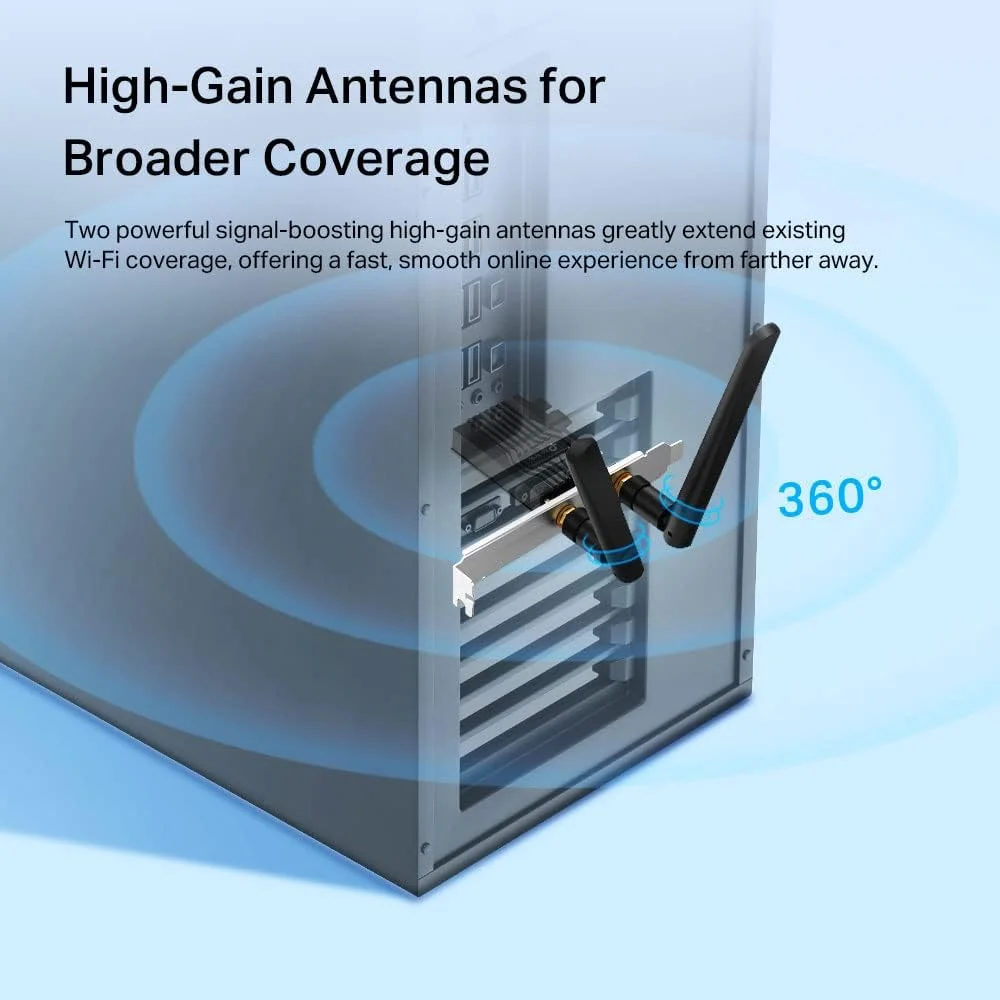 کارت شبکه وای فای 6 دو بانده TP-Link Archer TX55E AX3000Mbps بلوتوث 5.2 PCIe با دو آنتن و هیت سینک تخصصی برای کامپیوتر، 1024-QAM و تاخیر بسیار کم، پشتیبانی از ویندوز 10/11 (64 بیتی) کارت شبکه وای فای 6 دو بانده TP-Link Archer TX55E AX3000Mbps بلوتوث 5.2 PCIe با دو آنتن و هیت سینک تخصصی برای کامپیوتر، 1024-QAM و تاخیر بسیار کم، پشتیبانی از ویندوز 10/11 (64 بیتی)