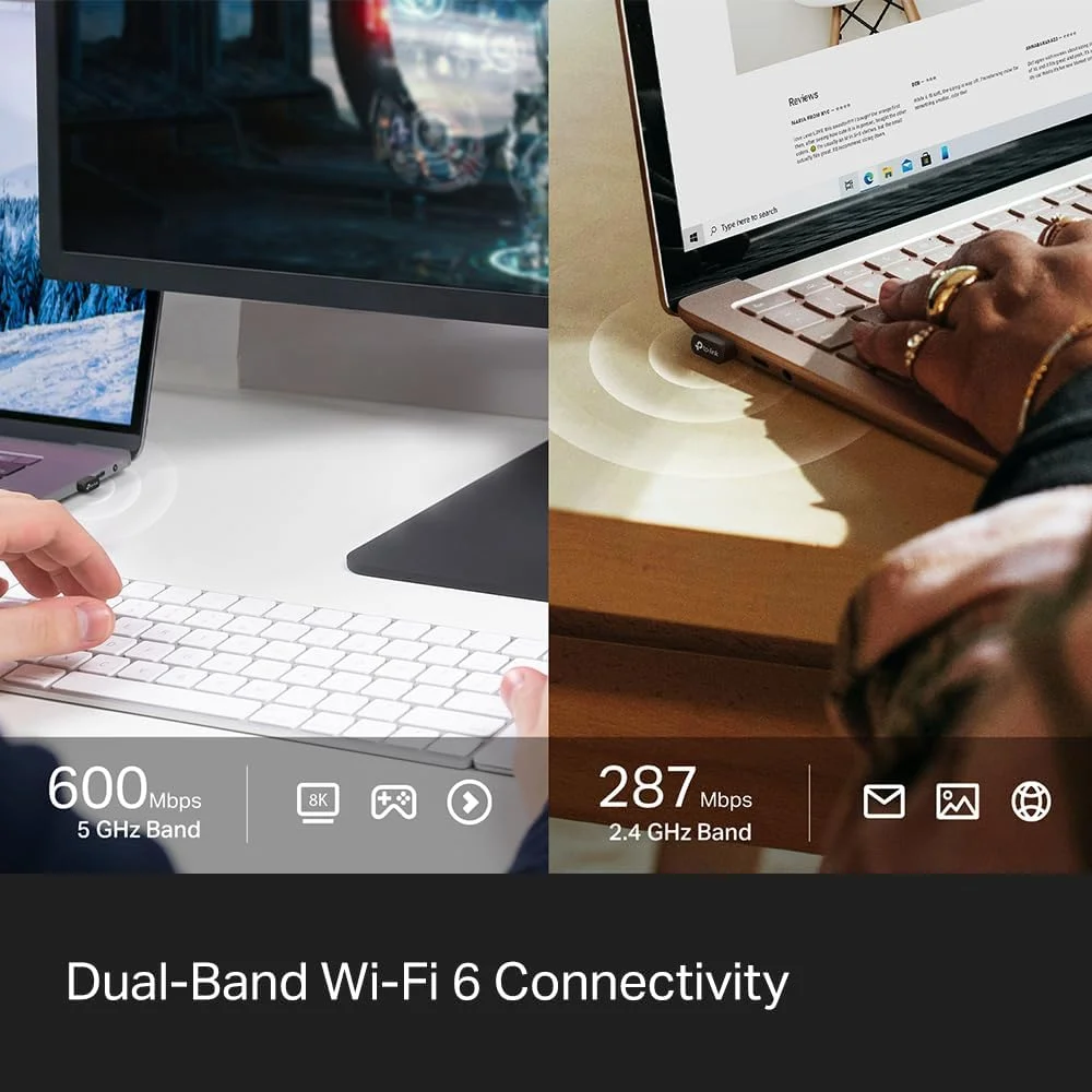 آداپتور وای فای بلوتوث USB دو کاره TP-Link Archer TX10UB Nano | آداپتور AX900 WiFi 6 BT 5.3 USB 2.0 برای رایانه شخصی | دانگل وای فای دو بانده | OFDMA، MU-MIMO، WPA3 | اندازه مناسب سفر | پشتیبانی از ویندوز 11، 10