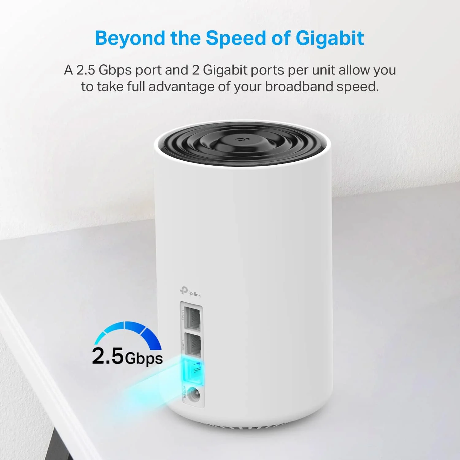 سیستم مش وای فای 6E سه بانده TP-Link Deco AXE5400، بسته 2 عددی، سیاه و سفید سیستم مش وای فای 6E سه بانده TP-Link Deco AXE5400، بسته 2 عددی، سیاه و سفید