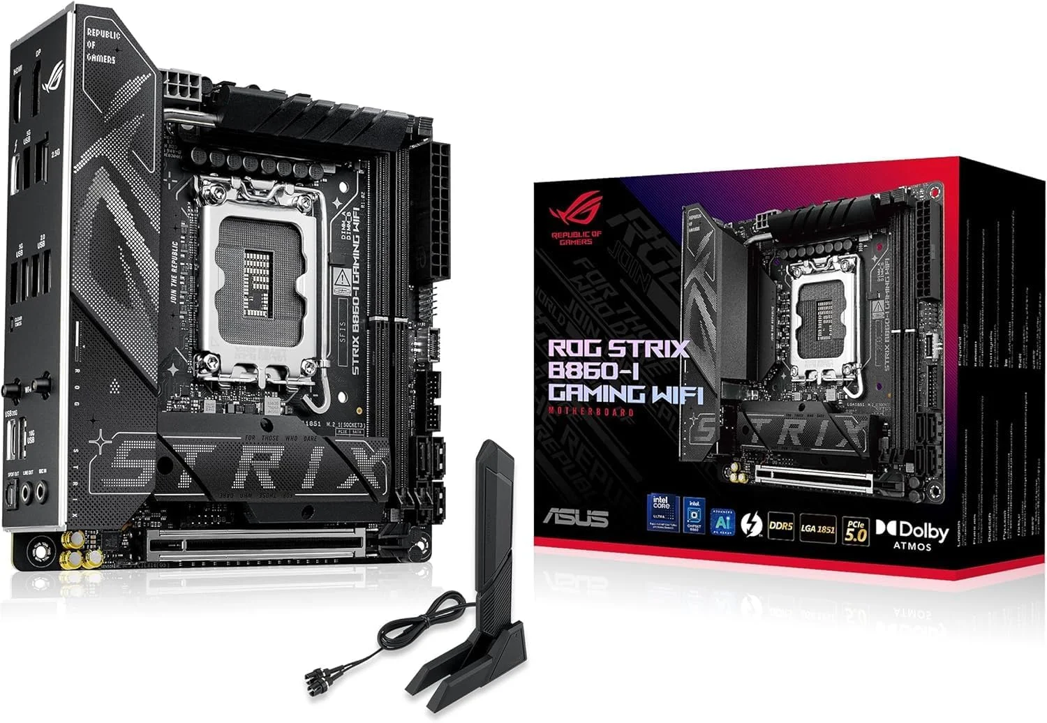 مادربرد ایسوس ROG Strix B860-I Gaming WiFi Mini-ITX – سوکت LGA1851، چیپست B860