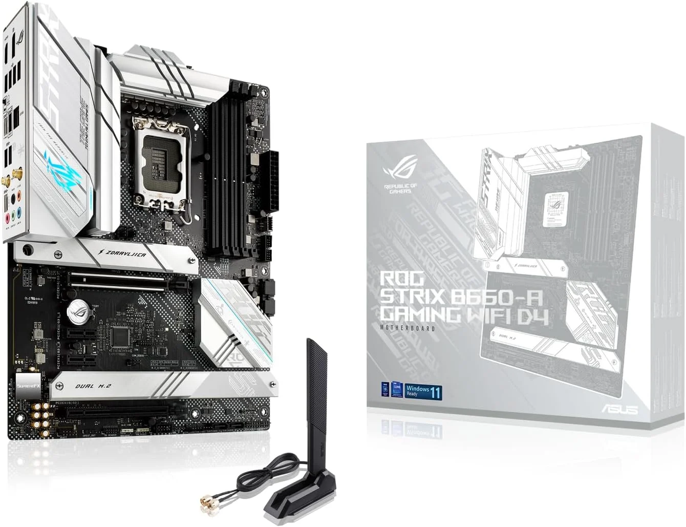 مادربرد گیمینگ ASUS ROG Strix B660-A Gaming WiFi D4 LGA 1700، نسل دوازدهم اینتل، ATX، PCIe 5.0، 12+1 فاز قدرت، WiFi 6، LAN 2.5 Gb، 3 اسلات M.2، پشتیبانی از PCIe 4.0 NVMe® SSD، USB 3.2 Gen، Type-C