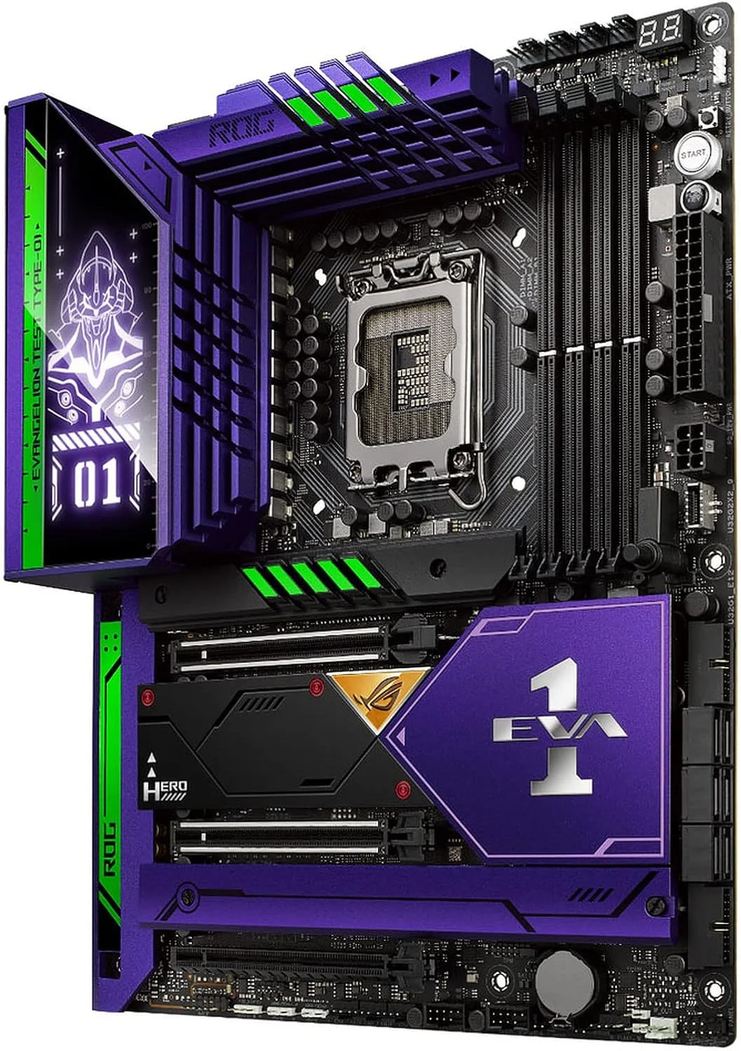 مادربرد گیمینگ ایسوس Rog Maximus Z690 Hero Eva LGA 1700 ATX، نسل 12 و 13 اینتل، PCIe 5.0، DDR5، LAN 2.5 گیگابیتی، SATA 6 Gbps، USB 3.2 Gen 2x2 Type-C، نورپردازی Aura Sync RGB مادربرد گیمینگ ایسوس Rog Maximus Z690 Hero Eva LGA 1700 ATX، نسل 12 و 13 اینتل، PCIe 5.0، DDR5، LAN 2.5 گیگابیتی، SATA 6 Gbps، USB 3.2 Gen 2x2 Type-C، نورپردازی Aura Sync RGB