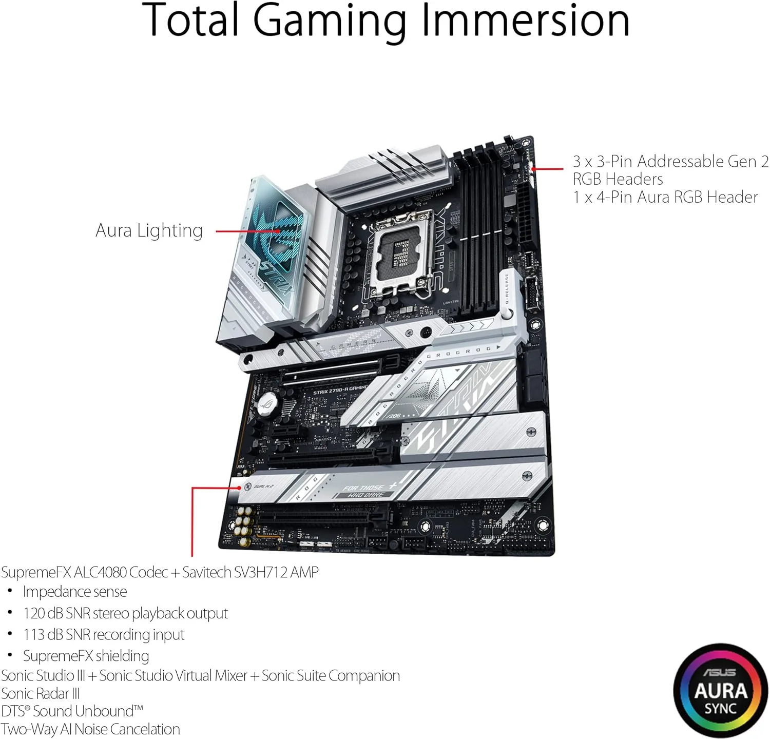 مادربرد ایسوس ROG STRIX Z790-A GAMING WIFI سوکت اینتل LGA 1700 (ATX, DDR5, 4x M.2, PCIe 5.0, WiFi 6E, USB 3.2 Gen 2x2 Type-C, Aura Sync, AI Overclocking)