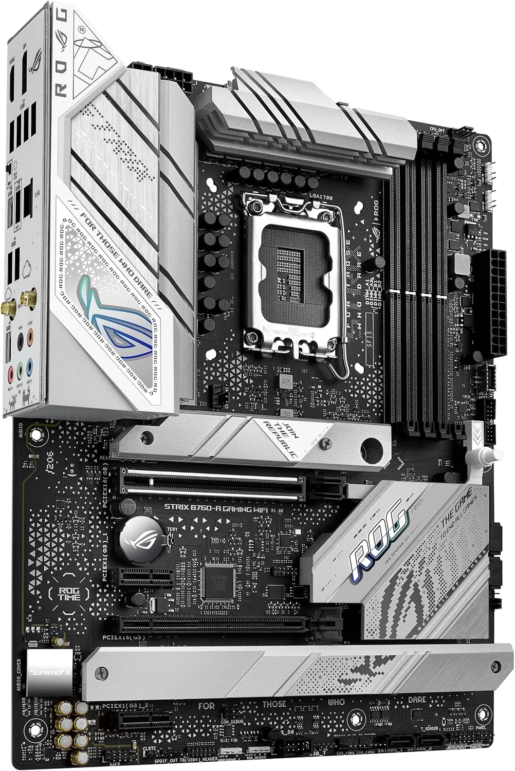 مادربرد ایسوس ROG STRIX B760-A GAMING WIFI DDR5 INTEL نسل 12 و 13 LGA1700 اترنت 2.5G وای فای 6E مدل 90MB1EP0-M0EAY0