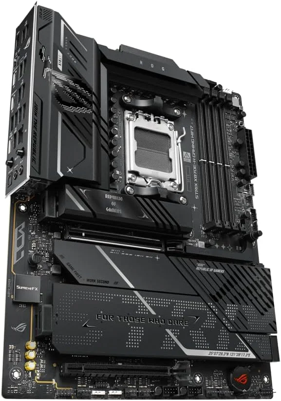 مادربرد ایسوس ROG Strix X870E-H Gaming WIFI7 AMD X870E-H ATX با 16+2+1 فاز قدرت، Dynamic OC Switcher، Core Flex، DDR5 AEMP، 4X M.2، PCIe 5.0، Q-Release، دو پورت USB4 و USB 10Gbps Type-C مادربرد ایسوس ROG Strix X870E-H Gaming WIFI7 AMD X870E-H ATX با 16+2+1 فاز قدرت، Dynamic OC Switcher، Core Flex، DDR5 AEMP، 4X M.2، PCIe 5.0، Q-Release، دو پورت USB4 و USB 10Gbps Type-C