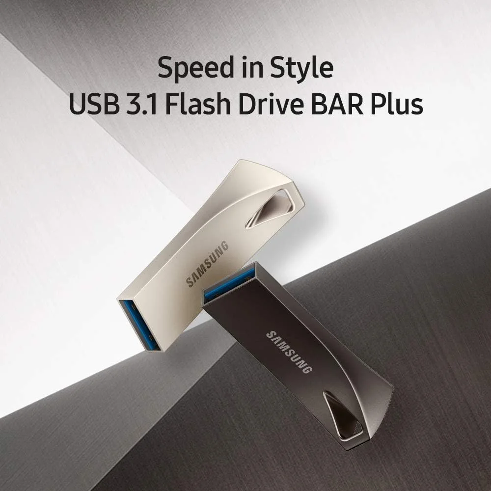 فلش مموری 256 گیگابایتی سامسونگ BAR Plus با سرعت 300 مگابایت بر ثانیه USB 3.1 - نقره ای شامپاینی (MUF-256BE3/AM) فلش مموری 256 گیگابایتی سامسونگ BAR Plus با سرعت 300 مگابایت بر ثانیه USB 3.1 - نقره ای شامپاینی (MUF-256BE3/AM)