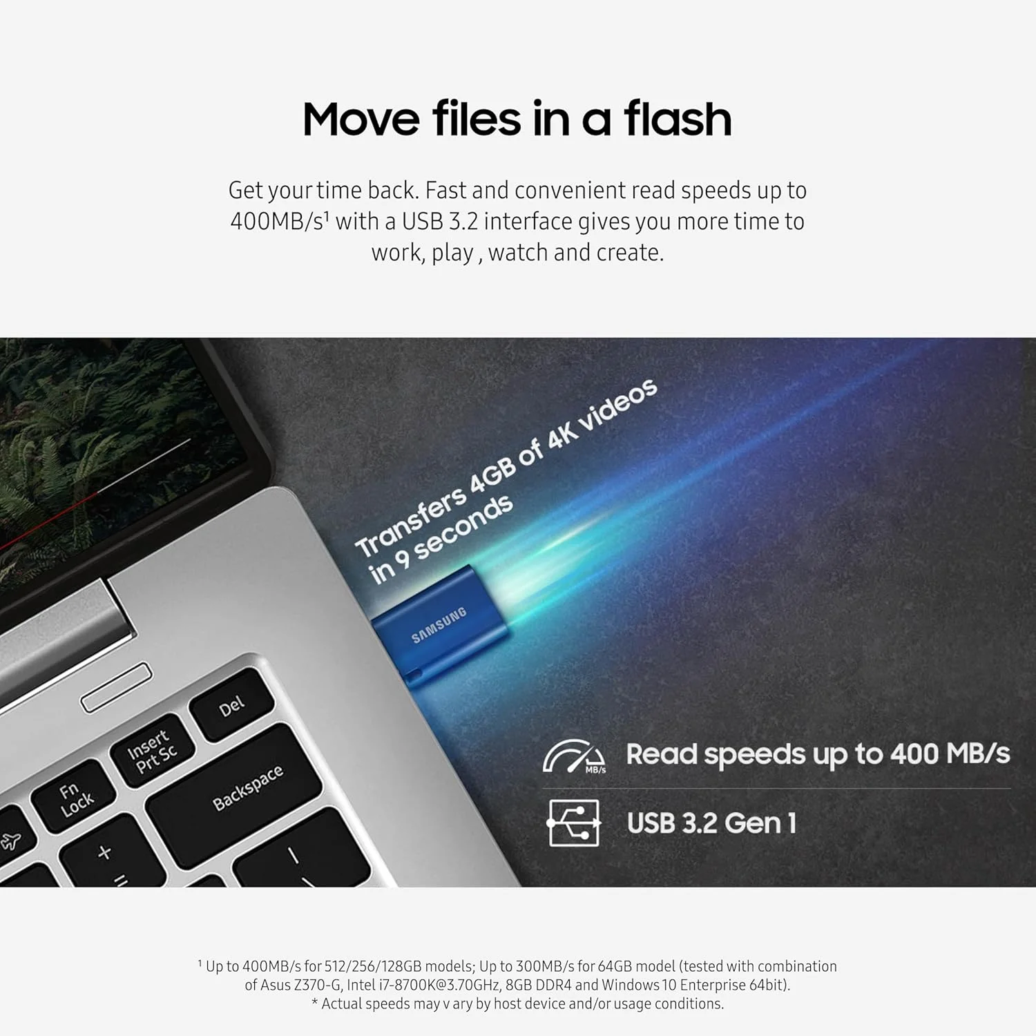 فلش مموری USB Type-C™ سامسونگ، 512 گیگابایت، انتقال فایل های 4 گیگابایتی در 11 ثانیه با سرعت خواندن 400 مگابایت بر ثانیه 3.1، سازگار با USB 3.0/2.0، ضد آب، 2024، خاکستری، MUF-512DA4/AM فلش مموری USB Type-C™ سامسونگ، 512 گیگابایت، انتقال فایل های 4 گیگابایتی در 11 ثانیه با سرعت خواندن 400 مگابایت بر ثانیه 3.1، سازگار با USB 3.0/2.0، ضد آب، 2024، خاکستری، MUF-512DA4/AM