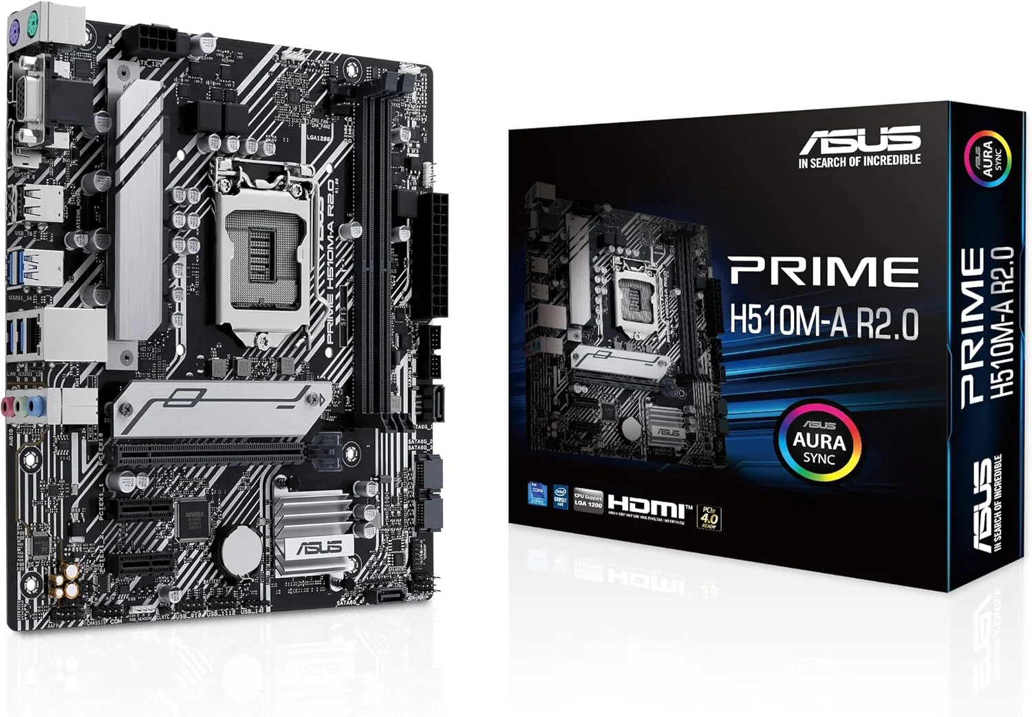 مادربرد ASUS Prime H510M-E LGA1200 Micro-ATX (نسل 11/10 اینتل، PCIe 4.0، اسلات M.2، LAN 1Gb، DP، HDMI، D-Sub، USB 3.2 Gen 1، هدر COM، هدر TPM، 4K@60Hz)