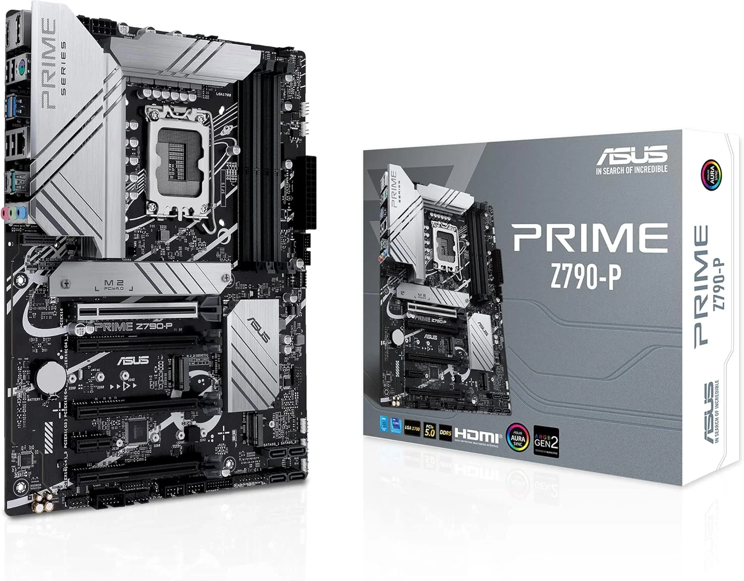 مادربرد ایسوس پرایم Z790-P ATX - سوکت اینتل LGA1700، چیپست Z790، PCIe 5.0، حداکثر حافظه 128 گیگابایت DDR5، 3 اسلات M.2، اترنت Realtek 2.5Gb، Aura Sync، 4x SATA 6Gb/s، HDMI/DP - مشکی