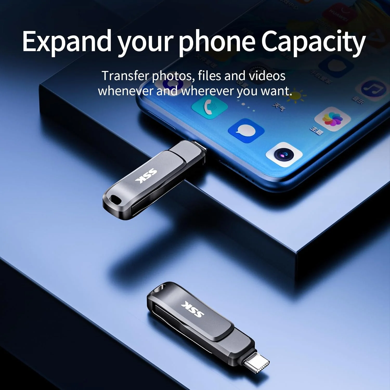 فلش مموری 256 گیگابایتی USB 3.2 SSK، سرعت خواندن تا 200 مگابایت بر ثانیه، فلش درایو دوگانه با USB Type-C و USB A، فلش درایو فلزی مشکی مقاوم برای تلفن های هوشمند، تبلت ها، MacOS، کامپیوترها، خودرو، تلویزیون فلش مموری 256 گیگابایتی USB 3.2 SSK، سرعت خواندن تا 200 مگابایت بر ثانیه، فلش درایو دوگانه با USB Type-C و USB A، فلش درایو فلزی مشکی مقاوم برای تلفن های هوشمند، تبلت ها، MacOS، کامپیوترها، خودرو، تلویزیون