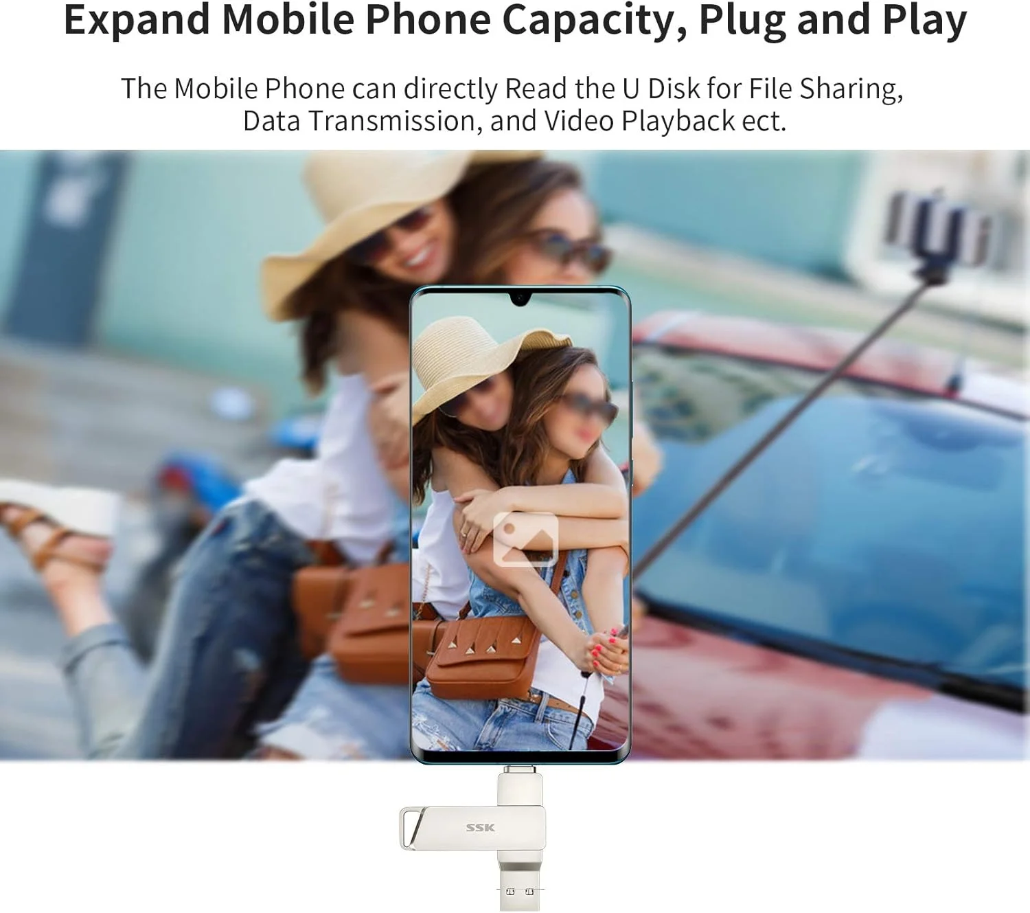 فلش مموری USB C با ظرفیت 256 گیگابایت SSK، سرعت انتقال تا 200 مگابایت بر ثانیه، دارای دو کانکتور 2 در 1 تایپ C + USB 3.2، سازگار با تاندربولت 3 برای گوشی های اندروید، مک بوک/پرو/ایر و غیره فلش مموری USB C با ظرفیت 256 گیگابایت SSK، سرعت انتقال تا 200 مگابایت بر ثانیه، دارای دو کانکتور 2 در 1 تایپ C + USB 3.2، سازگار با تاندربولت 3 برای گوشی های اندروید، مک بوک/پرو/ایر و غیره