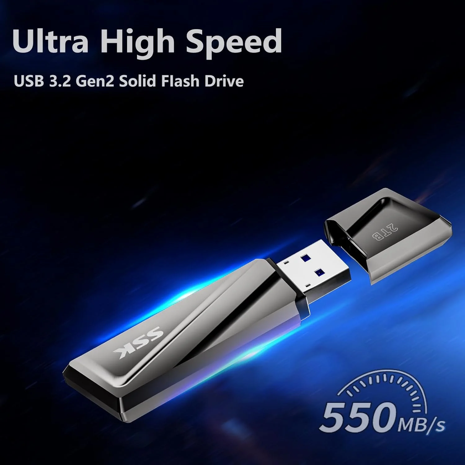 درایو اس اس دی USB با ظرفیت 2 ترابایت SSK با سرعت انتقال 550 مگابایت بر ثانیه، درایو فلش حالت جامد، سرعت انتقال سریع USB 3.2 Gen2، درایو انگشتی USB C، حافظه با آداپتور USB C برای تلفن هوشمند Type-c، لپ تاپ، MacBook/Pro/Air و غیره درایو اس اس دی USB با ظرفیت 2 ترابایت SSK با سرعت انتقال 550 مگابایت بر ثانیه، درایو فلش حالت جامد، سرعت انتقال سریع USB 3.2 Gen2، درایو انگشتی USB C، حافظه با آداپتور USB C برای تلفن هوشمند Type-c، لپ تاپ، MacBook/Pro/Air و غیره