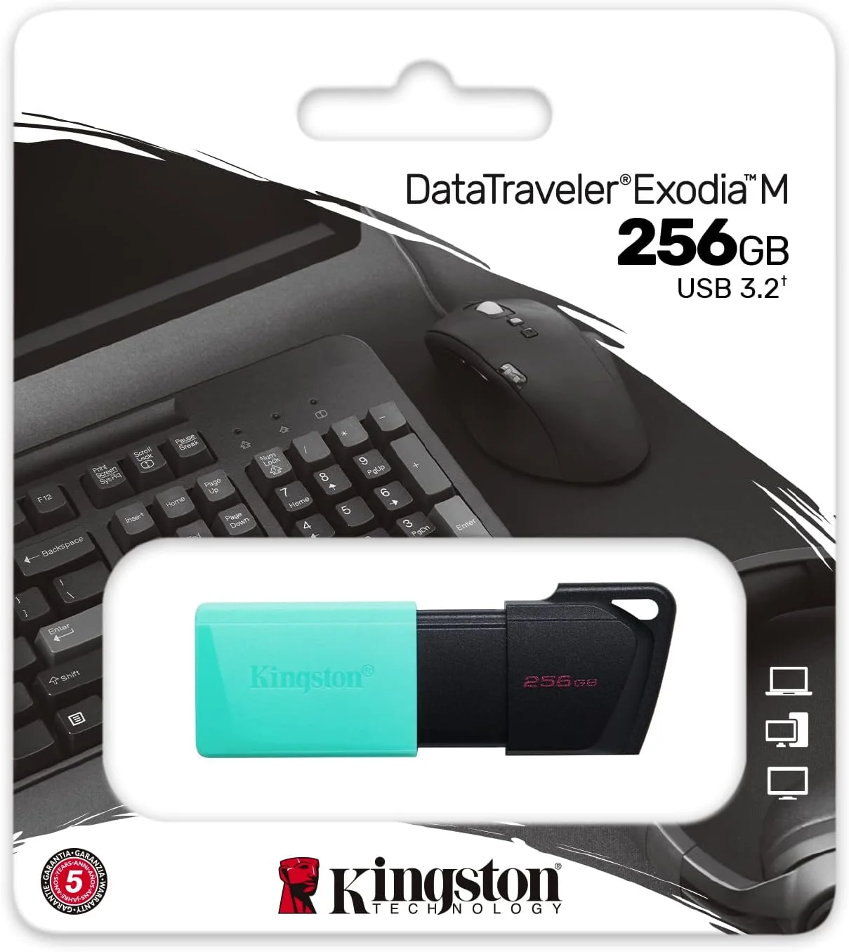 کینگستون اکسودیا 256 گیگابایت USB 3.2 - آبی-مشکی کینگستون اکسودیا 256 گیگابایت USB 3.2 - آبی-مشکی