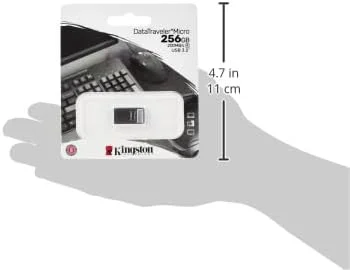 فلش مموری کینگستون USB 3.2 مدل DataTraveler micro با ظرفیت 256 گیگابایت، نقره ای