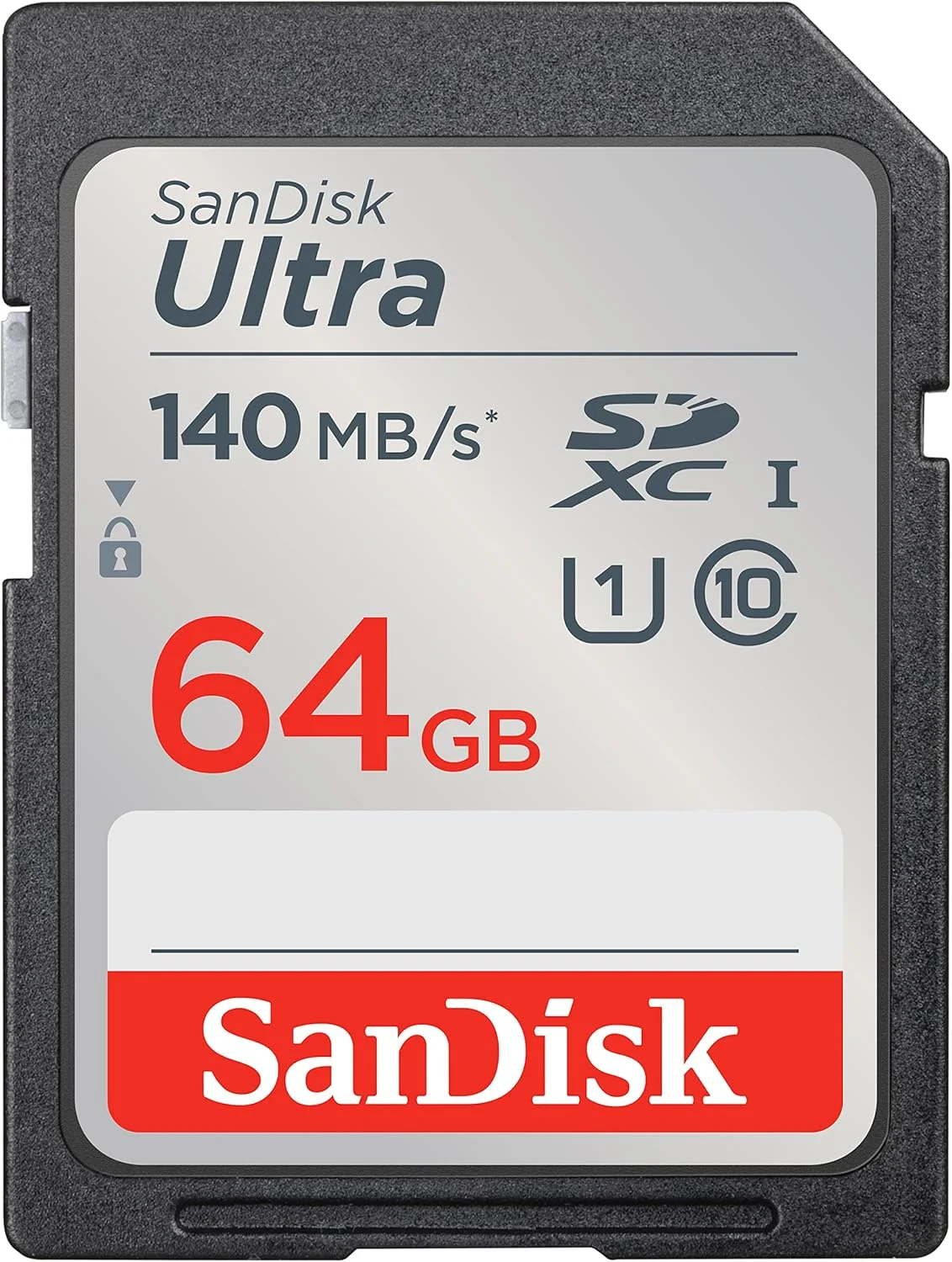کارت حافظه SanDisk Ultra SDXC با ظرفیت 64 گیگابایت، کلاس 10 UHSI، سرعت 140 مگابایت بر ثانیه
