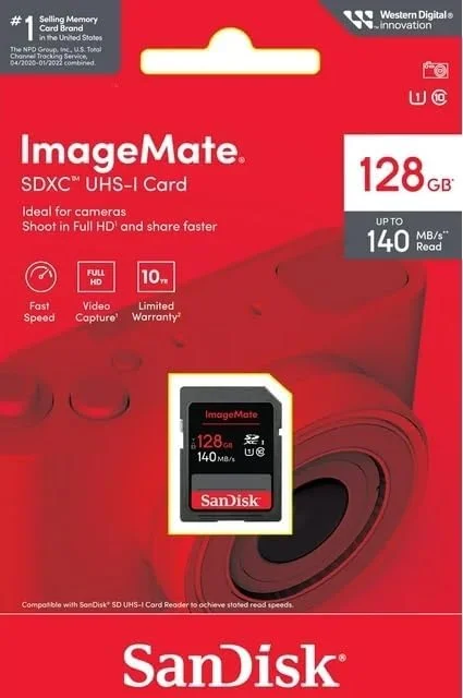کارت حافظه 128 گیگابایتی SanDisk ImageMate SDXC UHS 1 - سرعت تا 140 مگابایت بر ثانیه - SDSDUN4-128G-AW6KN، مشکی