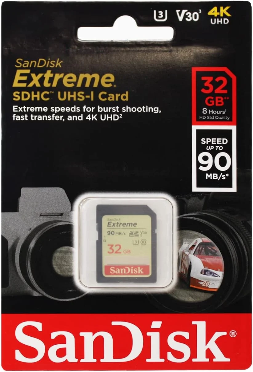 کارت حافظه 32 گیگابایتی SanDisk Extreme SDHC کلاس 10 U3 V30، زرد