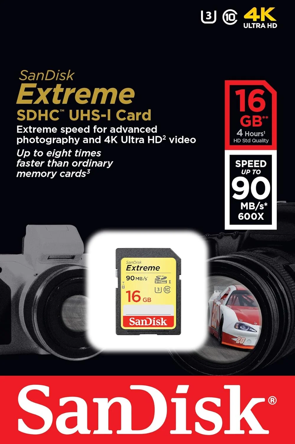 کارت حافظه 16 گیگابایتی SanDisk Extreme SDHC UHS-I Class 10 با سرعت 90 مگابایت بر ثانیه