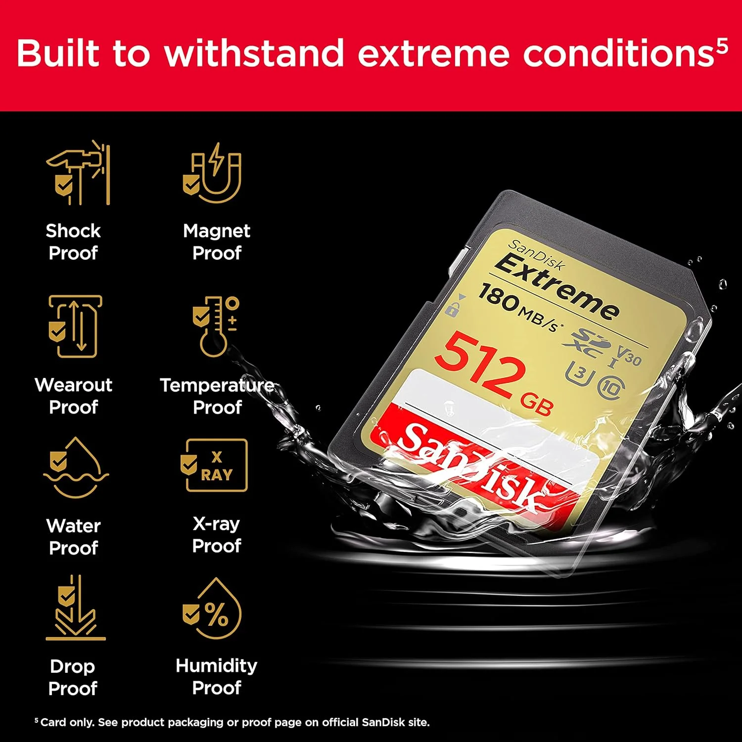 کارت حافظه SanDisk Extreme SDXC UHS-I با ظرفیت 512 گیگابایت - C10, U3, V30, 4K, UHD, کارت SD - SDSDXVV-512G-GNCIN