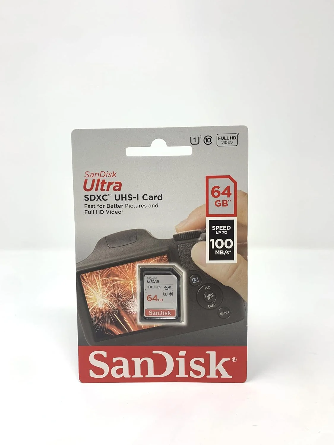 کارت حافظه 64 گیگابایتی SanDisk Ultra SDXC UHS-I - 100 مگابایت بر ثانیه، C10، U1، Full HD، کارت SD - SDSDUNR