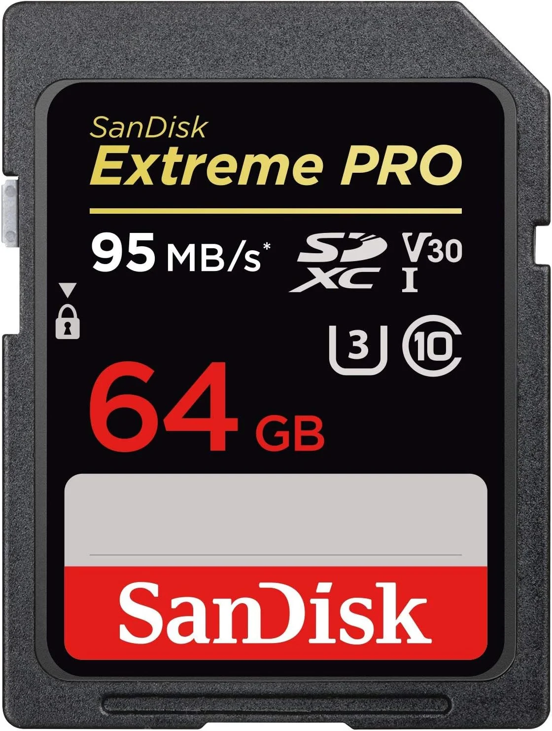 کارت حافظه 64 گیگابایتی Sandisk Extreme Pro SDXC تا 95 مگابایت بر ثانیه، کلاس 10، U3، V30 (بازسازی شده)