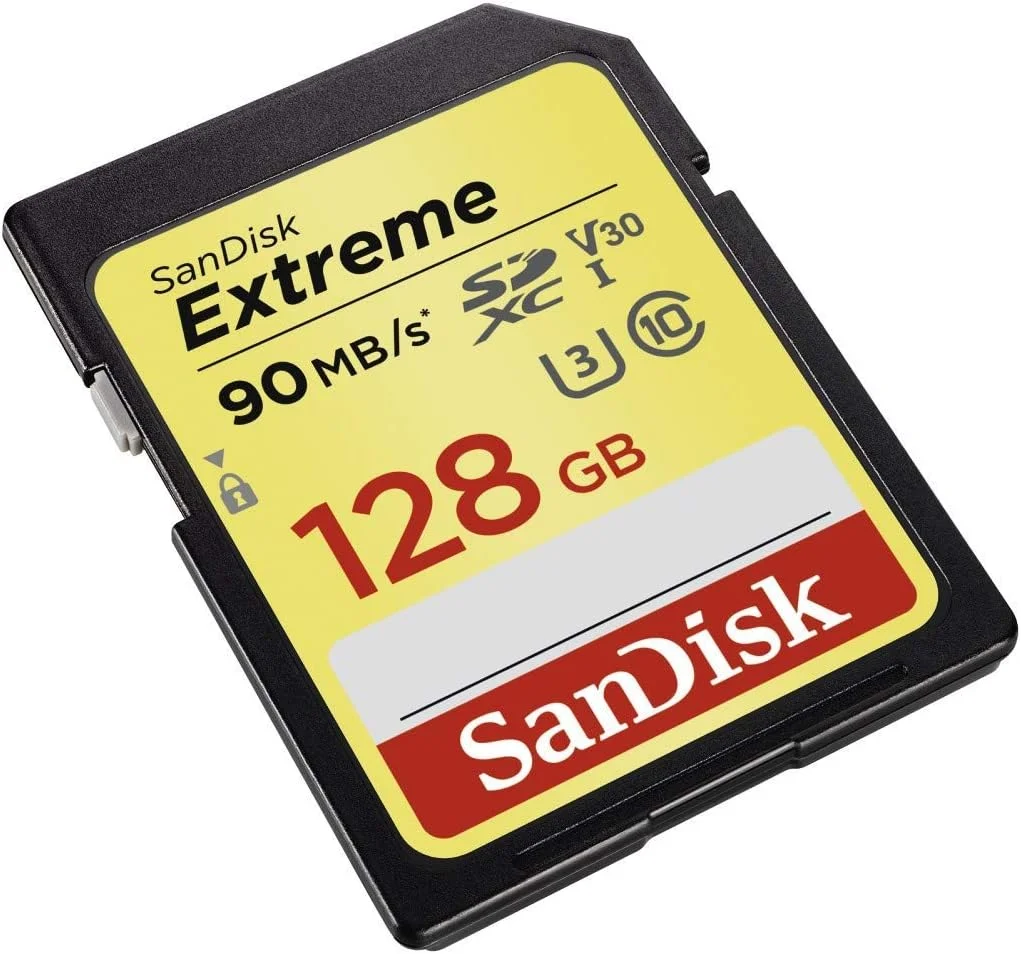 کارت حافظه 128 گیگابایتی Sandisk Extreme SDXC با سرعت انتقال تا 90 مگابایت بر ثانیه، Class 10, U3, V30, FFP (بازسازی شده) کارت حافظه 128 گیگابایتی Sandisk Extreme SDXC با سرعت انتقال تا 90 مگابایت بر ثانیه، Class 10, U3, V30, FFP (بازسازی شده)