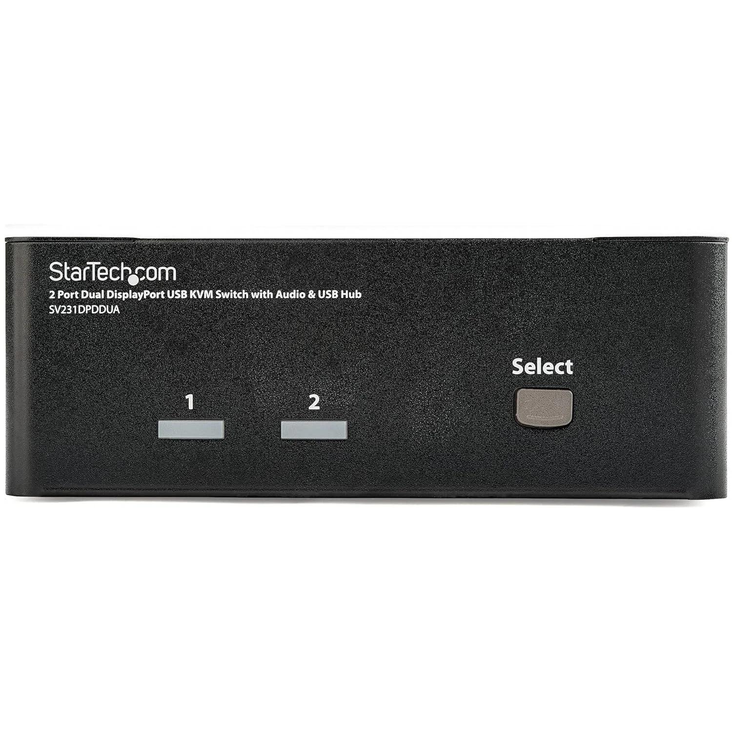 سوئیچ KVM دو پورت DisplayPort استار تک با هاب USB 2.0، صدا و میکروفون (SV231DPDDUA) - مشکی