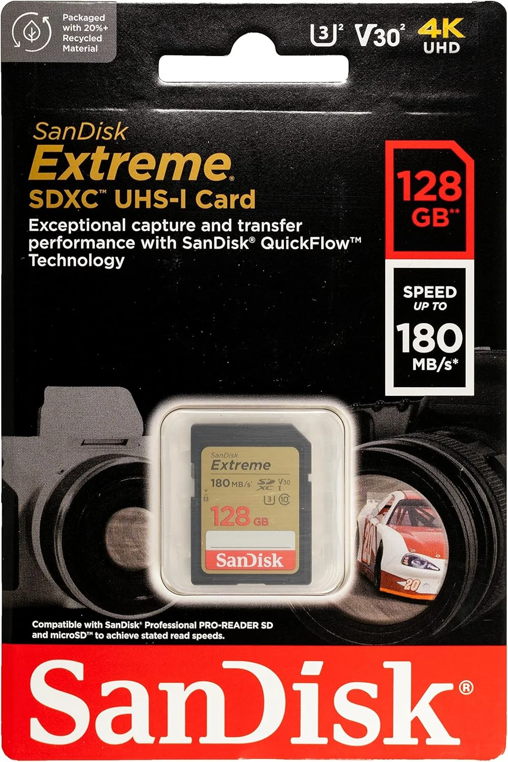 کارت حافظه 128 گیگابایتی SanDisk Extreme SD سازگار با دوربین های بدون آینه سونی Alpha a7C, a6600, a6100, a6400 (SDSDXVA-128G-GNCIN) U3 SDXC UHS-I به همراه (1) کارت خوان Micro & SD همه کاره Stromboli کارت حافظه 128 گیگابایتی SanDisk Extreme SD سازگار با دوربین های بدون آینه سونی Alpha a7C, a6600, a6100, a6400 (SDSDXVA-128G-GNCIN) U3 SDXC UHS-I به همراه (1) کارت خوان Micro & SD همه کاره Stromboli