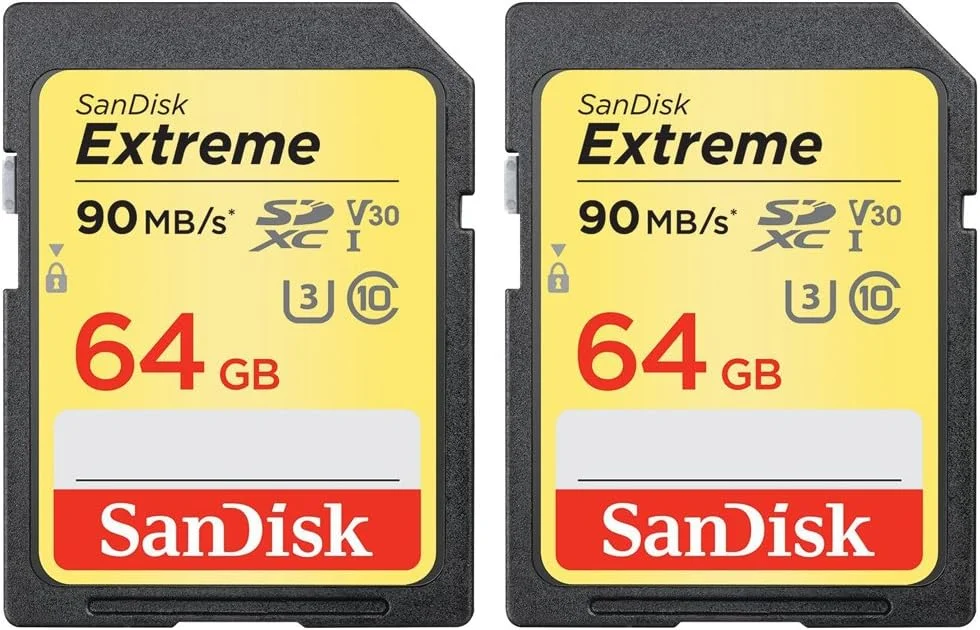 کارت حافظه 2 عددی 64 گیگابایتی SanDisk Extreme SDXC UHS-I مدل (SDSDXVE-064G-ANCIN)