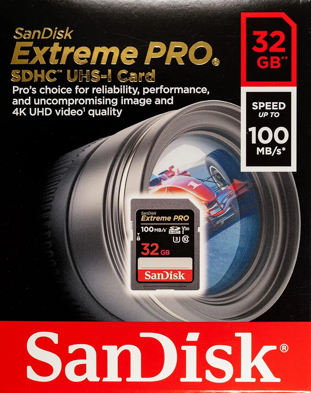 کارت حافظه 32 گیگابایتی SDHC SD Extreme Pro سازگار با دوربین های بدون آینه Canon EOS R, RP, M, M10 کلاس 10 UHS-I (SDSDXXG-032G-GN4IN) به همراه (1) کارت خوان چند اسلاته Everything But Stromboli