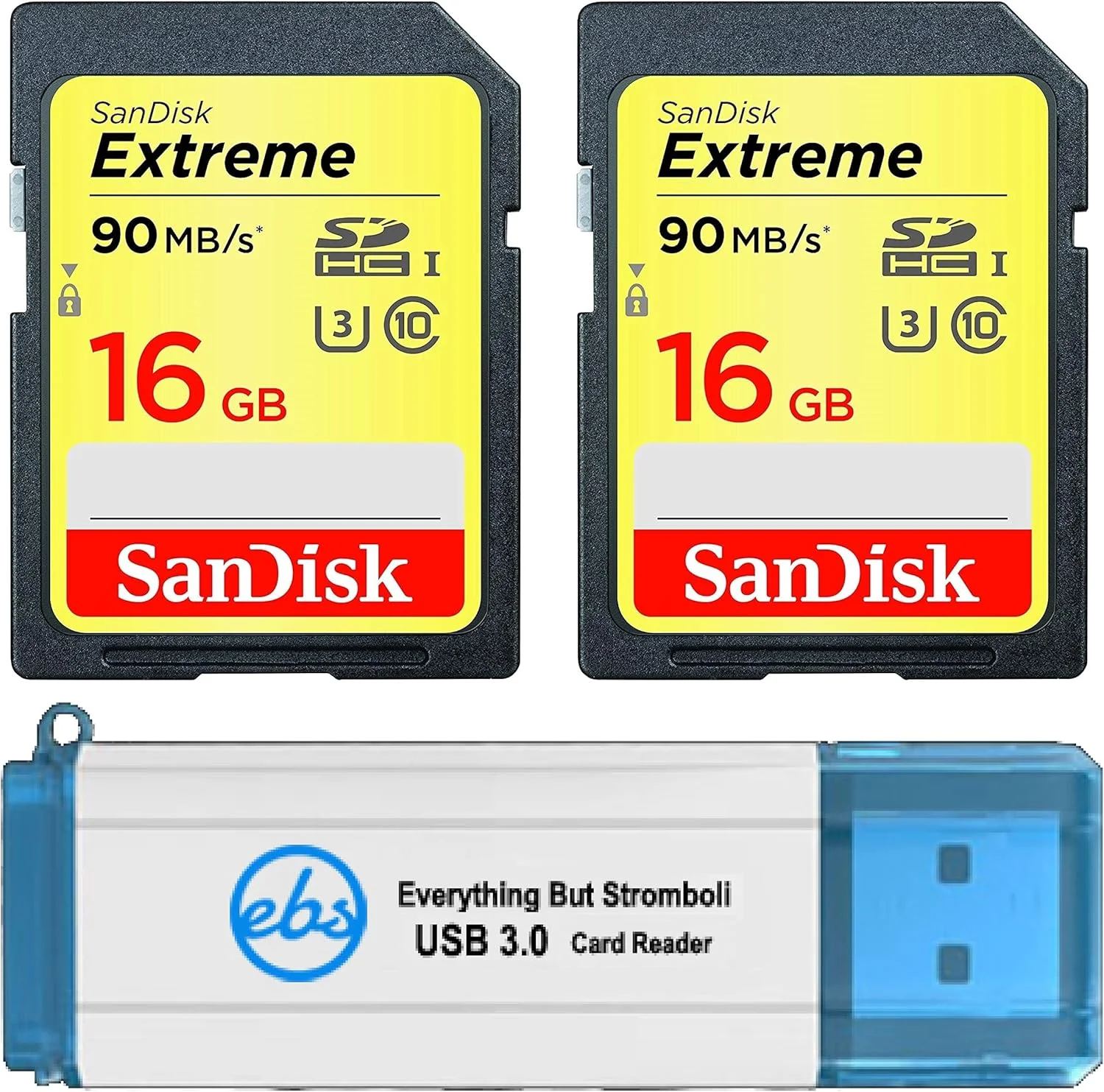 کارت حافظه 16 گیگابایتی SanDisk Extreme (بسته 2 عددی) کلاس سرعت 10 UHS-1 U3 C10 4K HD16G SDHC برای دوربین دیجیتال سازگار، کامپیوتر، دوربین های تریل