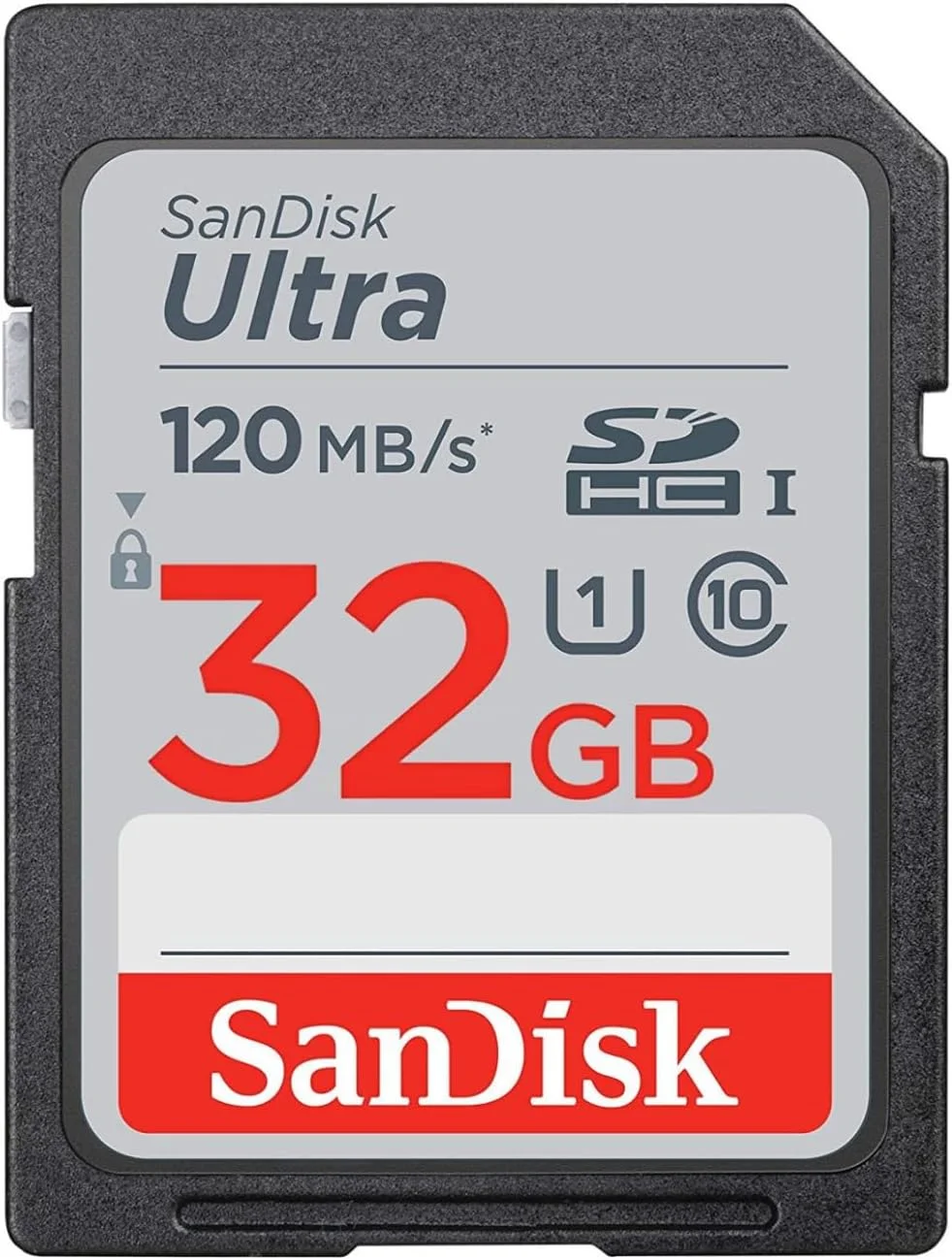 کارت حافظه 32 گیگابایتی SanDisk Ultra SDHC UHS-I برای عکاسی با سرعت بالا و فیلمبرداری Full HD - راه حل ذخیره سازی قابل اعتماد - ضد آب، ضد ضربه و ضد اشعه ایکس همراه با کارت خوان USB (بسته 10 عددی)