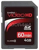 کارت حافظه 4 گیگابایتی Sandisk SDHC HD Video کارت حافظه 4 گیگابایتی Sandisk SDHC HD Video