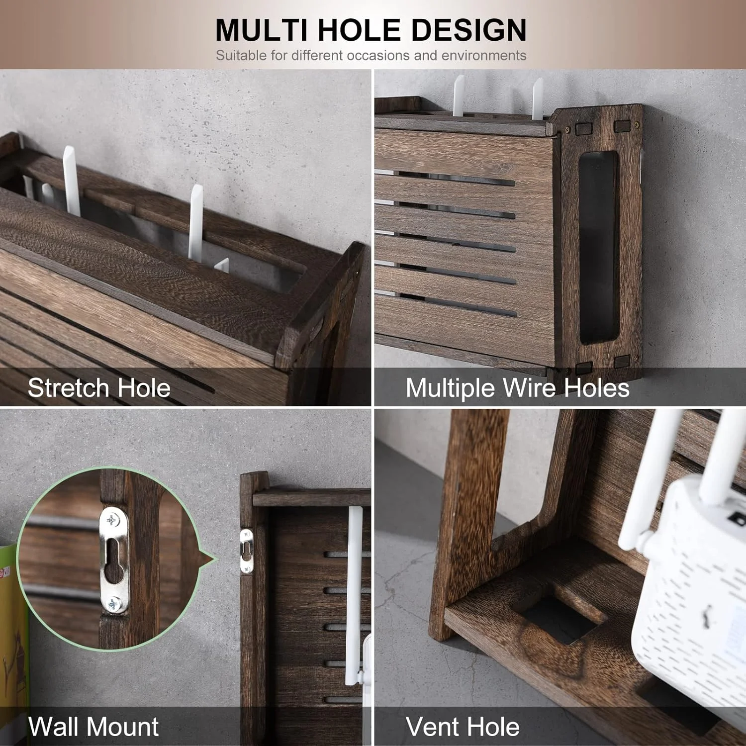 قفسه روتر چوبی BEARUT، جعبه ذخیره سازی روتر وای فای، مودم، محافظ برق، مدیریت کابل، قفسه مخفی کننده، نصب دیواری، نیاز به مونتاژ، 37.8 * 24.9 * 13.7 سانتی متر (طول * ارتفاع * عرض) قفسه روتر چوبی BEARUT، جعبه ذخیره سازی روتر وای فای، مودم، محافظ برق، مدیریت کابل، قفسه مخفی کننده، نصب دیواری، نیاز به مونتاژ، 37.8 * 24.9 * 13.7 سانتی متر (طول * ارتفاع * عرض)