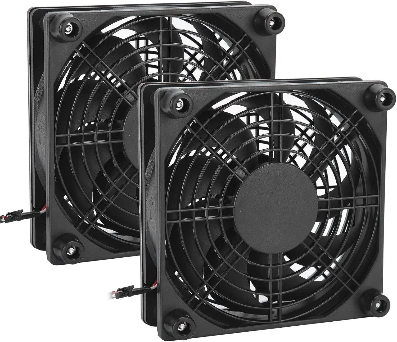 بسته 2 عددی فن خنک کننده USB برای تجهیزات الکترونیکی، فن خنک کننده کم صدا، فن بی صدای USB، رادیاتور جایگزین برای روترها، مودم تلویزیون، فن خنک کننده لپ تاپ 120x120x25 میلی متر.