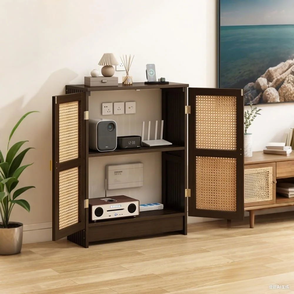 کابینت ذخیره سازی روتر بی سیم GODNOEI، 70x50x25 سانتی متر، سازمان دهنده بزرگ 2 طبقه با قفسه قابل تنظیم، پایه روتر مودم WiFi چوبی محکم برای دفتر/اتاق نشیمن، مونتاژ آسان کابینت ذخیره سازی روتر بی سیم GODNOEI، 70x50x25 سانتی متر، سازمان دهنده بزرگ 2 طبقه با قفسه قابل تنظیم، پایه روتر مودم WiFi چوبی محکم برای دفتر/اتاق نشیمن، مونتاژ آسان