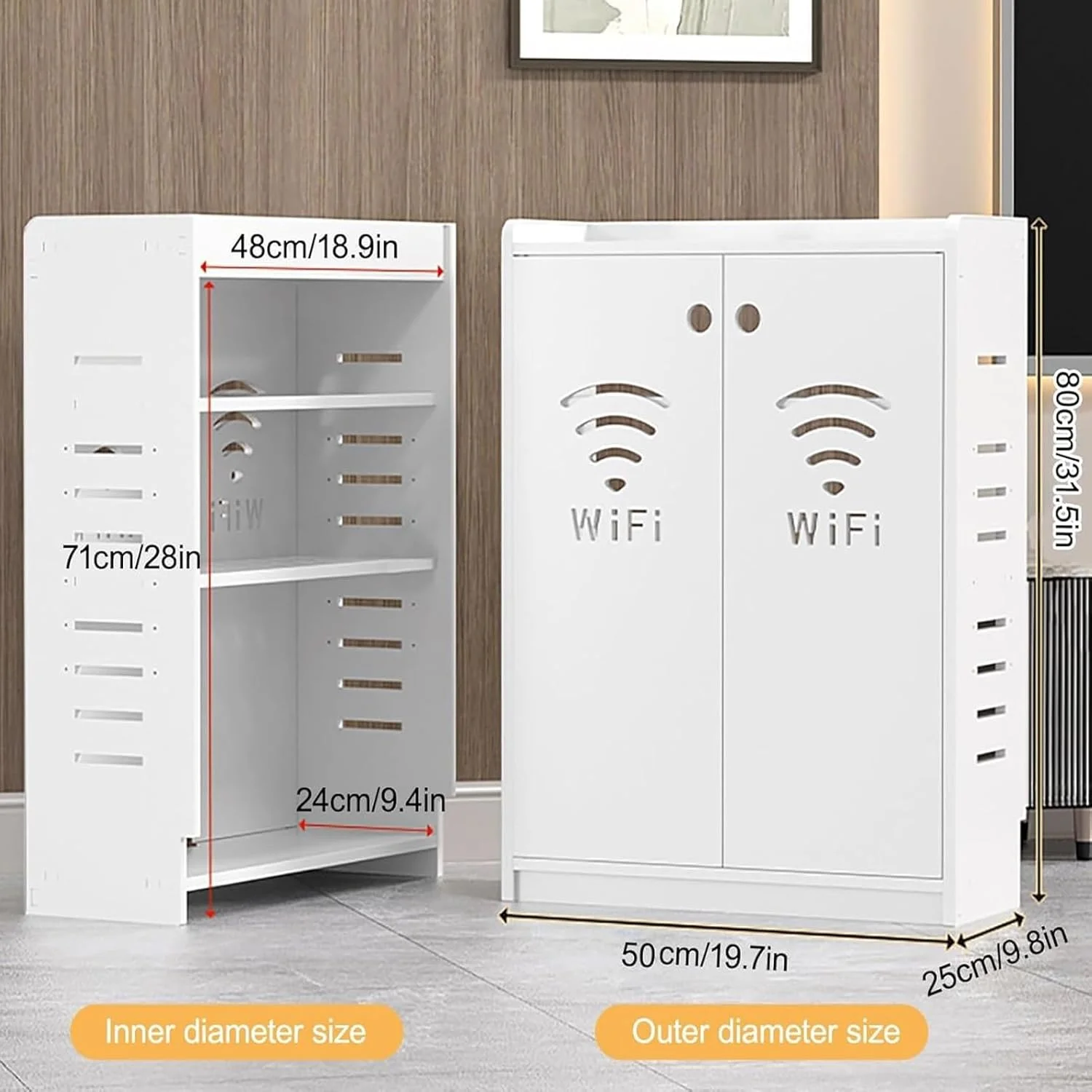 کابینت روتر وای فای، جعبه ایستاده مودم، سازمان دهنده تجهیزات روتر PVC مخفی برای خانه و دفتر (قهوه ای، ارتفاع 80 سانتی متر) کابینت روتر وای فای، جعبه ایستاده مودم، سازمان دهنده تجهیزات روتر PVC مخفی برای خانه و دفتر (قهوه ای، ارتفاع 80 سانتی متر)