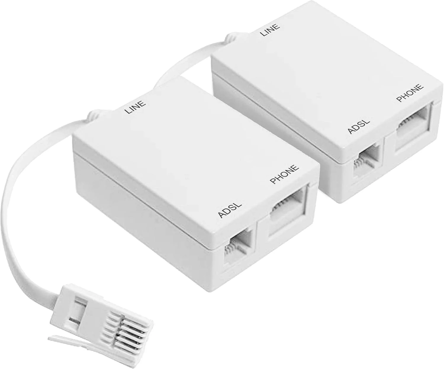آداپتور میکروفیلتر و اسپلیتر ADSL Dynamode برای پهنای باند، مودم، روتر، DECT، PABX، سیستم های تلفن، خانه و محل کار، نصب آسان