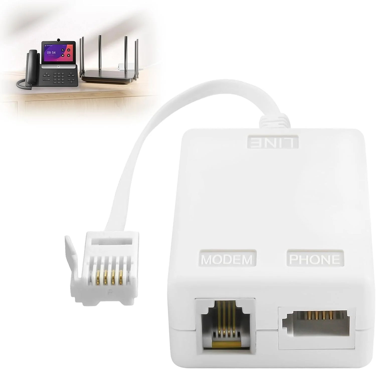 اسپلیتر میکروفیلتر اینترنت پهن باند ADSL RJ11، سوکت BT، پشتیبانی از مودم روتر تلفن ثابت، سوکت ADSL برای مودم های پهن باند برای اتصال وای فای، تلفن ثابت، مودم، روتر برای Sky BT