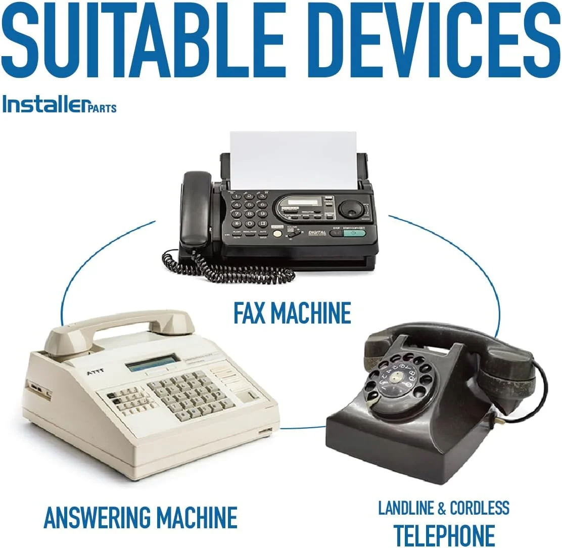 فیلتر تلفن مودم DSL اینستالرپارتز - برای حذف تداخل و مسدود کننده نویز استاتیک | برای تلفن های بی سیم تلفن ثابت دستگاه فکس منشی تلفنی | بسته 5 عددی سفید فیلتر تلفن مودم DSL اینستالرپارتز - برای حذف تداخل و مسدود کننده نویز استاتیک | برای تلفن های بی سیم تلفن ثابت دستگاه فکس منشی تلفنی | بسته 5 عددی سفید