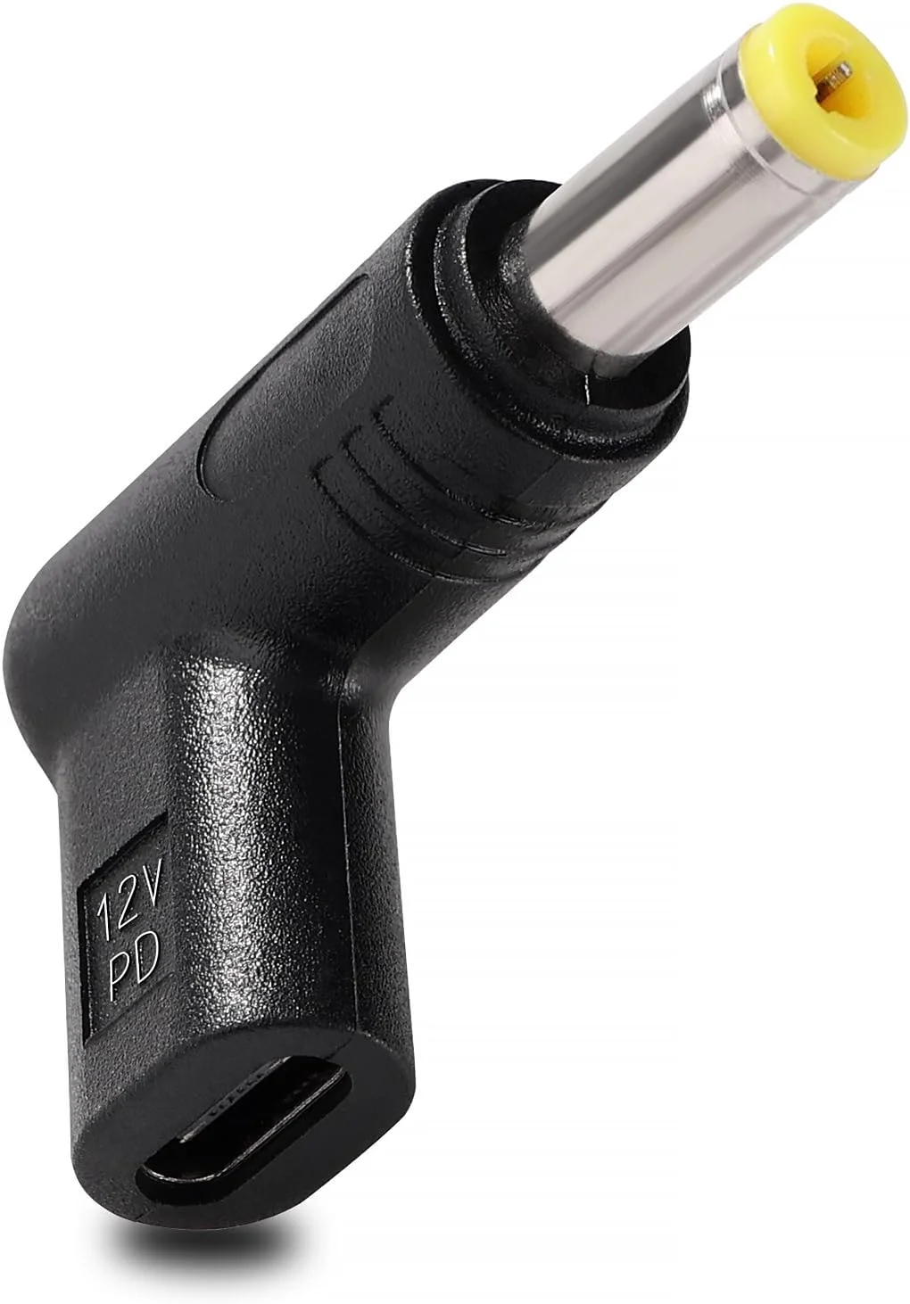 آداپتور USB C به DC 12V، آداپتور مادگی USB 3.1 Type C به USB-C به نری DC 5.5x2.5 میلی‌متری با زاویه 90 درجه، برای روترها، مودم‌های نوری، تجهیزات مانیتورینگ